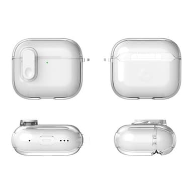 AirPods 4 -kuulokekotelolle Snap Switch jääkristallikirkas kuori - läpinäkyvä