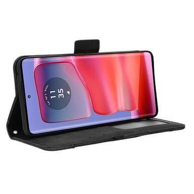 Lompakkoteline puhelimelle Motorola Edge 50 / Edge 50 Pro - musta