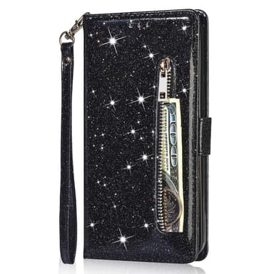 Samsung Galaxy S25 UltraTaittuva Glitter-Suojakotelo Vetoketjutaskulla