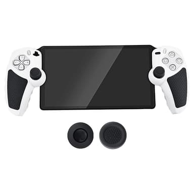 Playstation 5 / PS5 silikoninen suojakuori, liukastumista estävä suoja + joystick-suojukset - Valkoinen