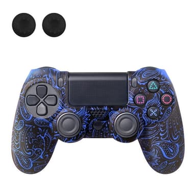 Suojakuori Sony PlayStation 4 Pro Slim PS4:lle liukastumista estävälle silikonikuorelle - Blue Phoenix Feather