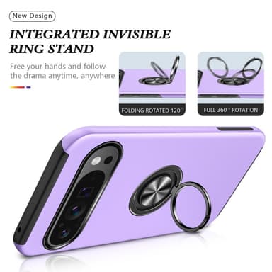 Google Pixel 9 / Pixel 9 Pro sormenrengasjalustan hybridikotelo