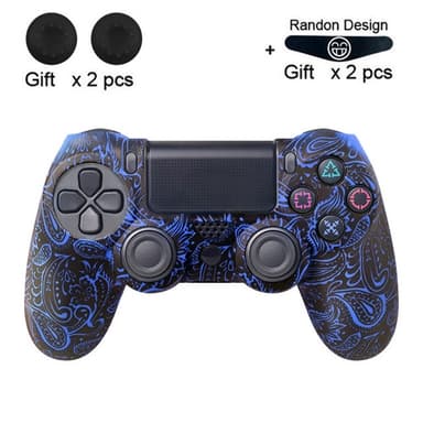 Suojakuori Sony PlayStation 4 Pro Slim PS4:lle liukastumista estävälle silikonikuorelle - Blue Phoenix Feather
