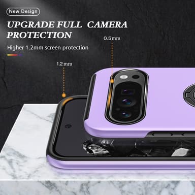 Google Pixel 9 / Pixel 9 Pro sormenrengasjalustan hybridikotelo