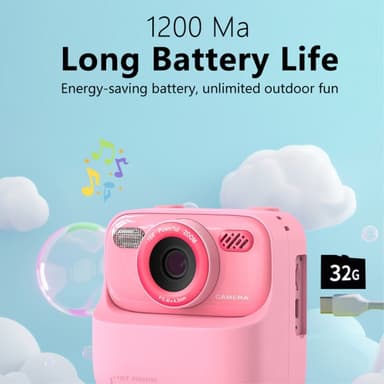 2,4 tuuman näyttö Instant HD -kaksoislinssinen ladattava kamera 32GB-muistikortilla