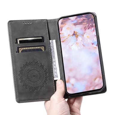Samsung Galaxy S25 -lompakkokotelon kuoren kuoren Mandala-kukkakuvio
