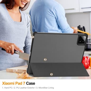 Slim Fit suojakuori Xiaomi Pad 7 Auto Wake / Sleep -laitteelle - Harmaa