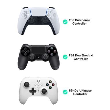 2kpl Thumb Grip Finger Grip Sony PlayStation 5/4 8BitDo Joystick Silikoni - Musta