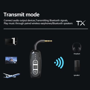 Bluetooth 5.4 -lähetinvastaanotin, matala latenssi, 3,5 mm:n langaton äänisovitin