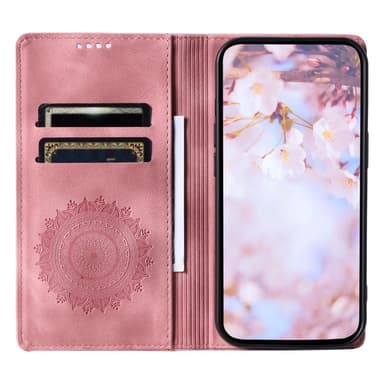 Samsung Galaxy S25 -lompakkokotelon kuoren kuoren Mandala-kukkakuvio