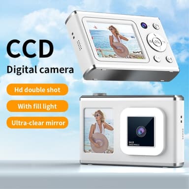 2,4"" näytöllinen kaksilinssinen videotallennus CCD-digitaalikamera 32 Gt:n kortilla + lukijalla - Valkoinen