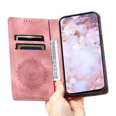 Samsung Galaxy S25 -lompakkokotelon kuoren kuoren Mandala-kukkakuvio