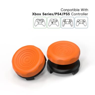 2kpl Peukalokahva Sormikahva Sony PlayStation 5/4 Joystick Silikoni - oranssi