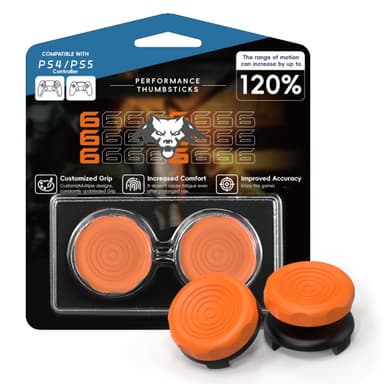 2kpl Peukalokahva Sormikahva Sony PlayStation 5/4 Joystick Silikoni - oranssi