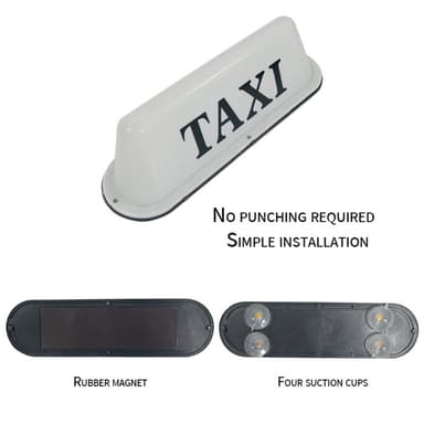 12V yleistaksikattovalo PP-katto-LED-lamppu - valkoinen / kumimagneetti