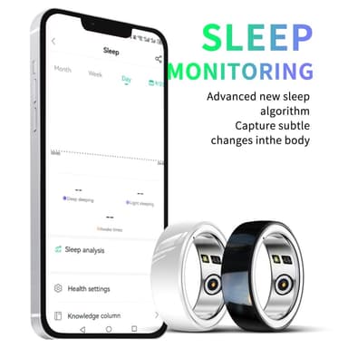 Monitoiminen Smart Ring Health Tracker Unisyke Veren happimittari 18#