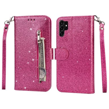 Samsung Galaxy S25 UltraTaittuva Glitter-Suojakotelo Vetoketjutaskulla