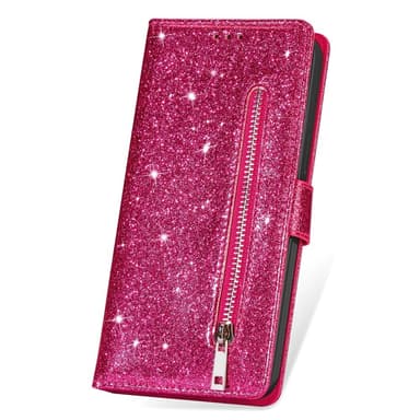 Samsung Galaxy S25 UltraTaittuva Glitter-Suojakotelo Vetoketjutaskulla
