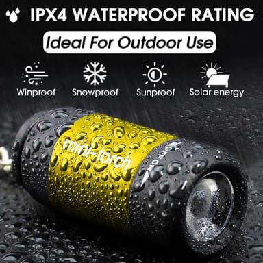 IPX4 vedenpitävä mini ladattava LED 25 lumen taskulamppu - musta