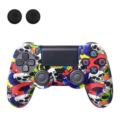 Suojakuori Sony PlayStation 4 Pro Slim PS4:lle liukastumista estävälle silikonikuorelle - White Skull