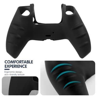 Playstation 5 / PS5 silikoninen suojakuori, naamiointi liukastumista estävällä suojalla - BlackBlue