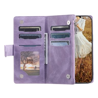 Xiaomi Redmi 14C Zipper Wallet Case Rhombus Stitching Line Puhelinsuojus