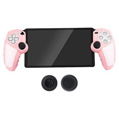Playstation 5 / PS5 silikoninen suojakuori, liukastumista estävä suoja + joystick-suojukset - Vaaleanpunainen