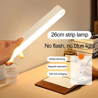 26 cm ladattava liiketunnistin LED-yövalo Magneettinen valopalkki Keltainen valo