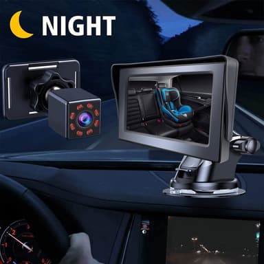 360 astetta kääntyvä 4,3"" yönäkö Car Baby Monitor -kamera turvalliseen ajoon