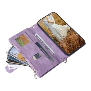 Xiaomi Redmi 14C Zipper Wallet Case Rhombus Stitching Line Puhelinsuojus