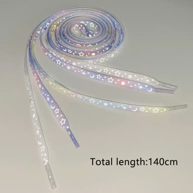 140 cm heijastavat kengännauhat tennareihin Kanvaskengät Koripallokengät jne - Yellow Blue Star