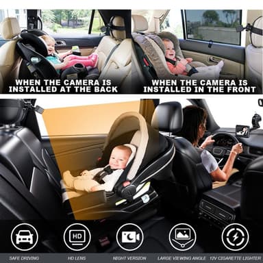 360 astetta kääntyvä 4,3"" yönäkö Car Baby Monitor -kamera turvalliseen ajoon