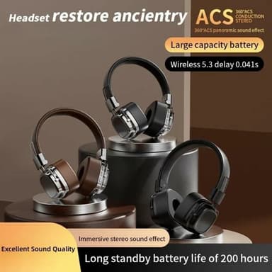 Bluetooth HiFi Sound Over Ear kuulokkeet Melunvaimennus langattomat kuulokkeet - Hopea + musta