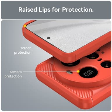 SKALO Xiaomi 15 Ultra 5G Armor Carbon Suojakuori - Punainen