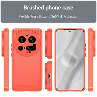 SKALO Xiaomi 15 Ultra 5G Armor Carbon Suojakuori - Punainen