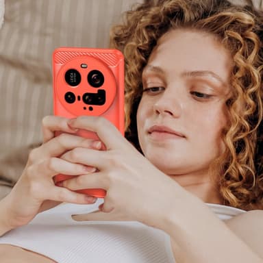 SKALO Xiaomi 15 Ultra 5G Armor Carbon Suojakuori - Punainen