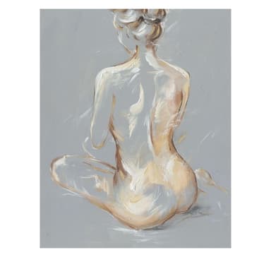 Öljymaalaus 80x100cm, istuva nainen
