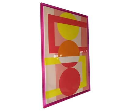 Seinätaide WALLY 80x120cm, abstrakti auringonlasku, akryyli