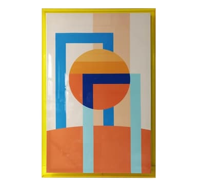 Seinätaide WALLY 80x120cm, abstrakti päivä, akryyli
