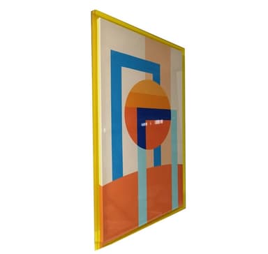 Seinätaide WALLY 80x120cm, abstrakti päivä, akryyli