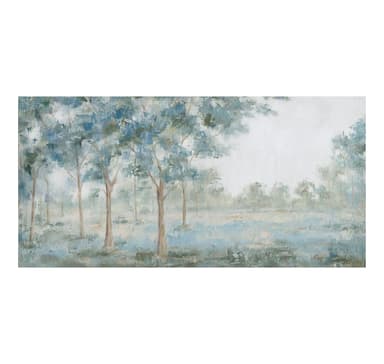 Öljymaalaus 70x150cm, vihreitä puita