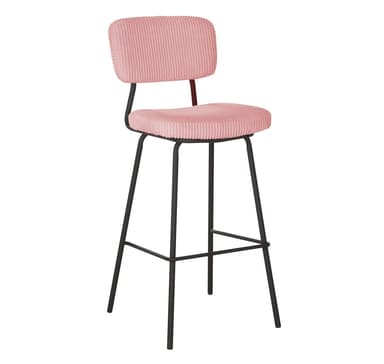 Baarituoli KEIU 46x49xH107cm, vintage pinkki vakosametti