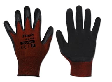 24 tuotteen paketti. Käsineet FLASH GRIP RED, koko 10, Bradas