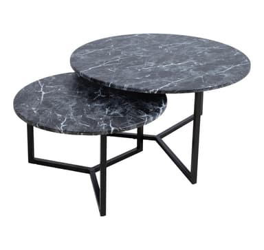 Sohvapöytä AKIRA 2kpl setti D80xK45cm, D60xK37cm, tummanharmaa