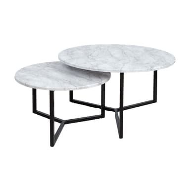 Sohvapöytä AKIRA 2kpl setti D80xK45cm, D60xK37cm, vaaleanharmaa