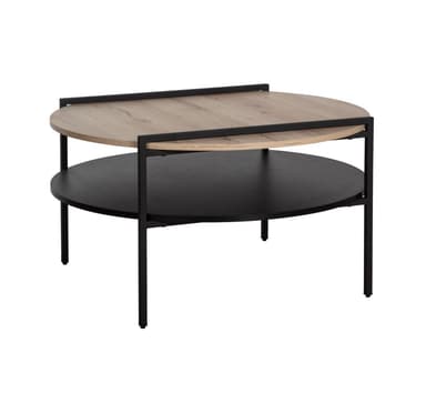 Sohvapöytä HEDVIG 80x80xH45cm, saarni/musta