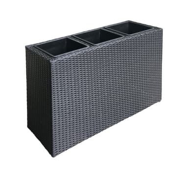 Kukkalaatikko WICKER 84x30xH62cm, musta