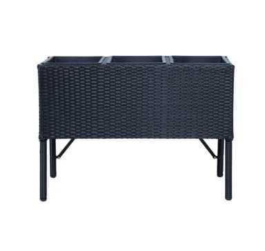 Kukkalaatikko WICKER 80x34xH54cm, musta
