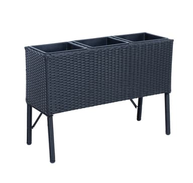 Kukkalaatikko WICKER 80x34xH54cm, musta