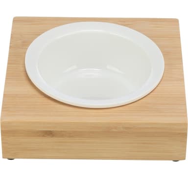 Kulho pidikkeellä, keraaminen/bambu, 0,25 l/ø 12 cm/15 × 5 × 15 cm, valkoinen/ecru
